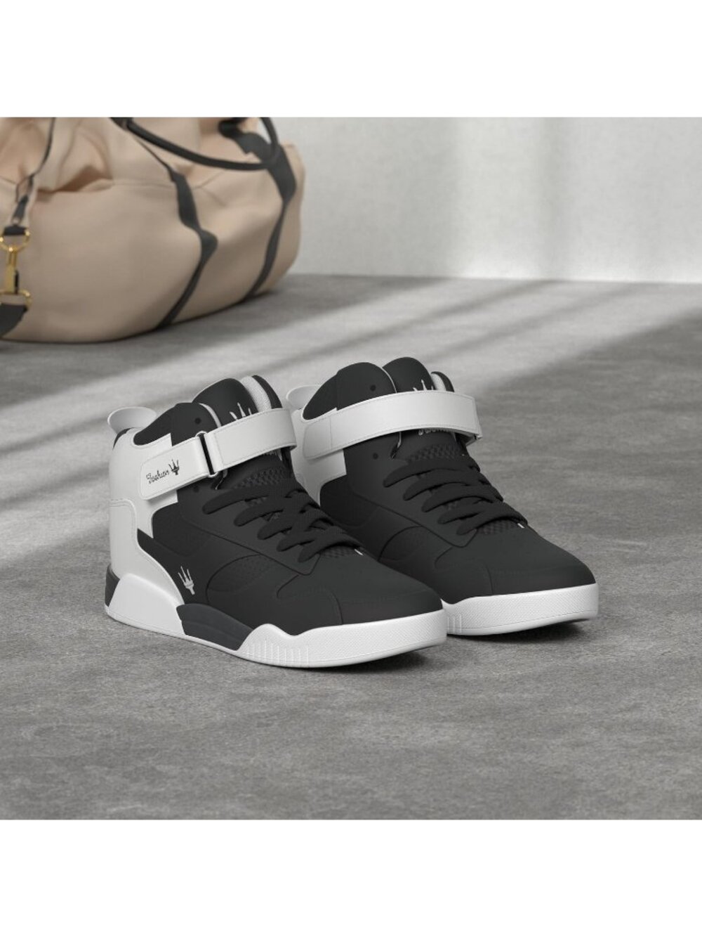 🎃Men's Black Faux Leather High Top Comfortable Ankle Sports Casual Sneakers